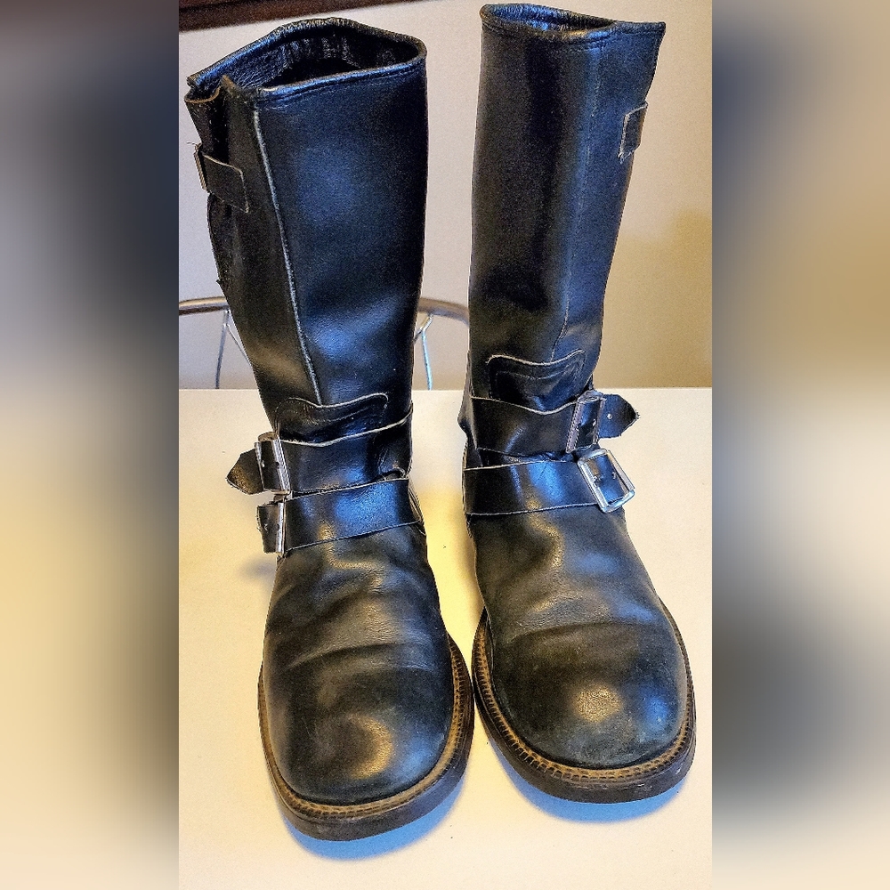 Shellys London Black Leather Moto Boots